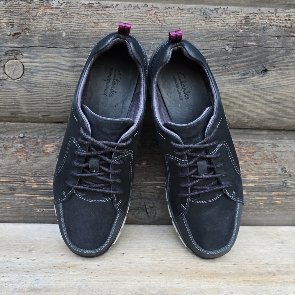 Clarks Wavewalk Sporty Waterproof, Nubuck Leather, Comfort Walking Sneaker 8W - Picture 6 of 16